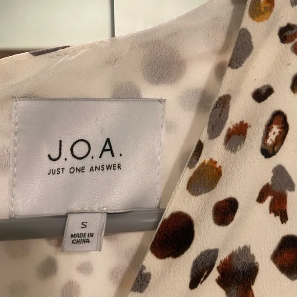 J O.A. x Revolve Rust Leopard Knot Front Long Sleeve